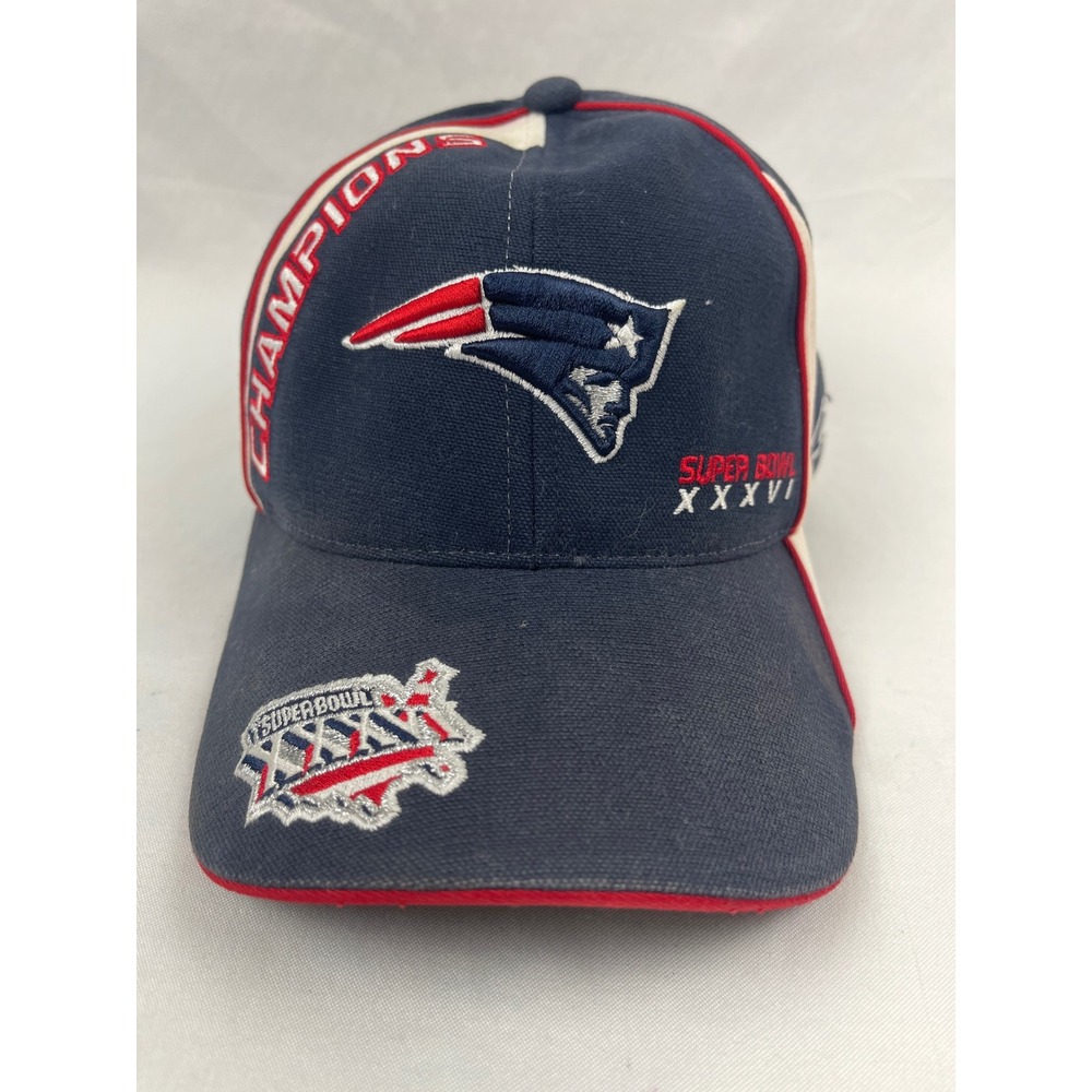 Reebok New England Patriots Super Bowl XXXVI Champions Hat Navy OSFA 2002